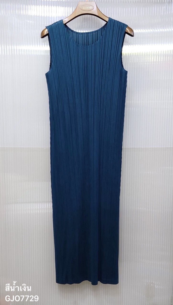 2MUAY BASIC รุ่น GJO7729 SLEEVELESS PLEATED DRESS เดรสผู้หญิง เดรสพลีทคุณภาพ 12สี