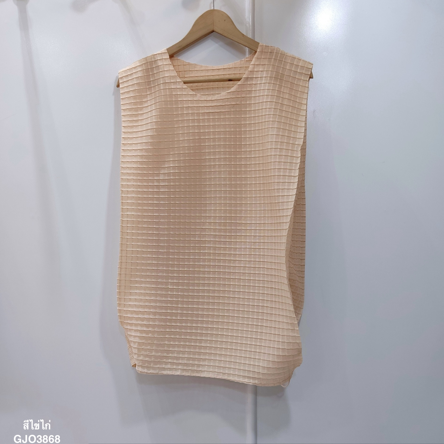 ปรับราคาลง20%!! 2MUAY รุ่น GJO3868 เสื้อพลีททรง OVER SIZE ปรับขนาดได้ SLEEVELESS SQUARE PLEATED TOP 9 สี FREE SIZE