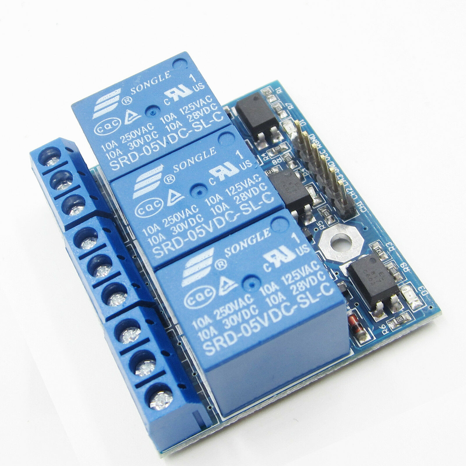 โมดูลรีเลย์ 3 ช่อง เปิดปิดด้วย logic 3.3V-5V Relay 3CH module with optocoupler isolation fully compatible with 3.3V ESP32/ESP8266/STM