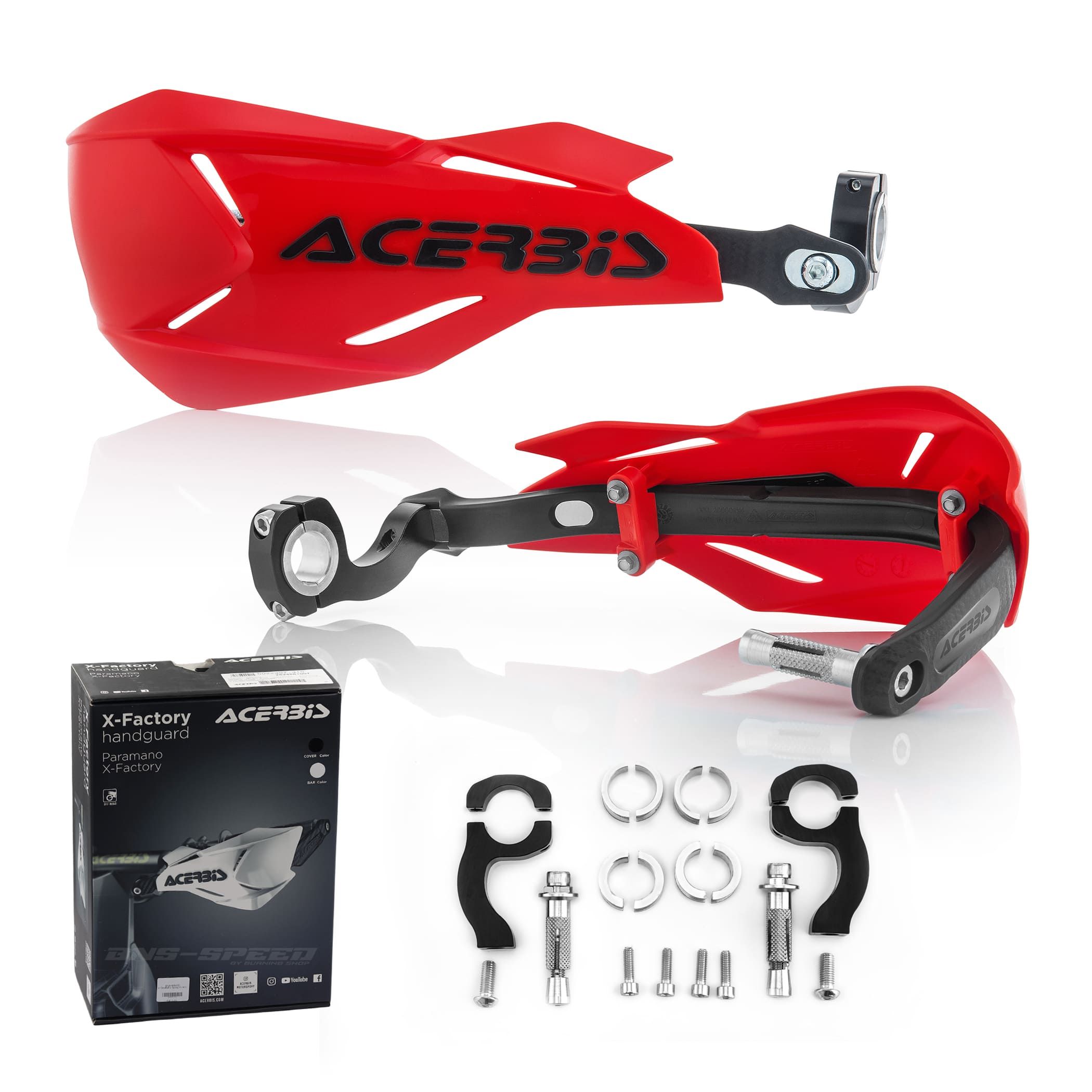 การ์ดแฮนด์ Acerbis X-Factory แดง/ดำ