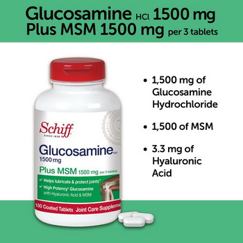 Schiff Glucosamine Plus MSM ขนาด 150 เม็ด บำรุงไขข้อ สูตรใหม่ ลดอาการปวดอักเสบ