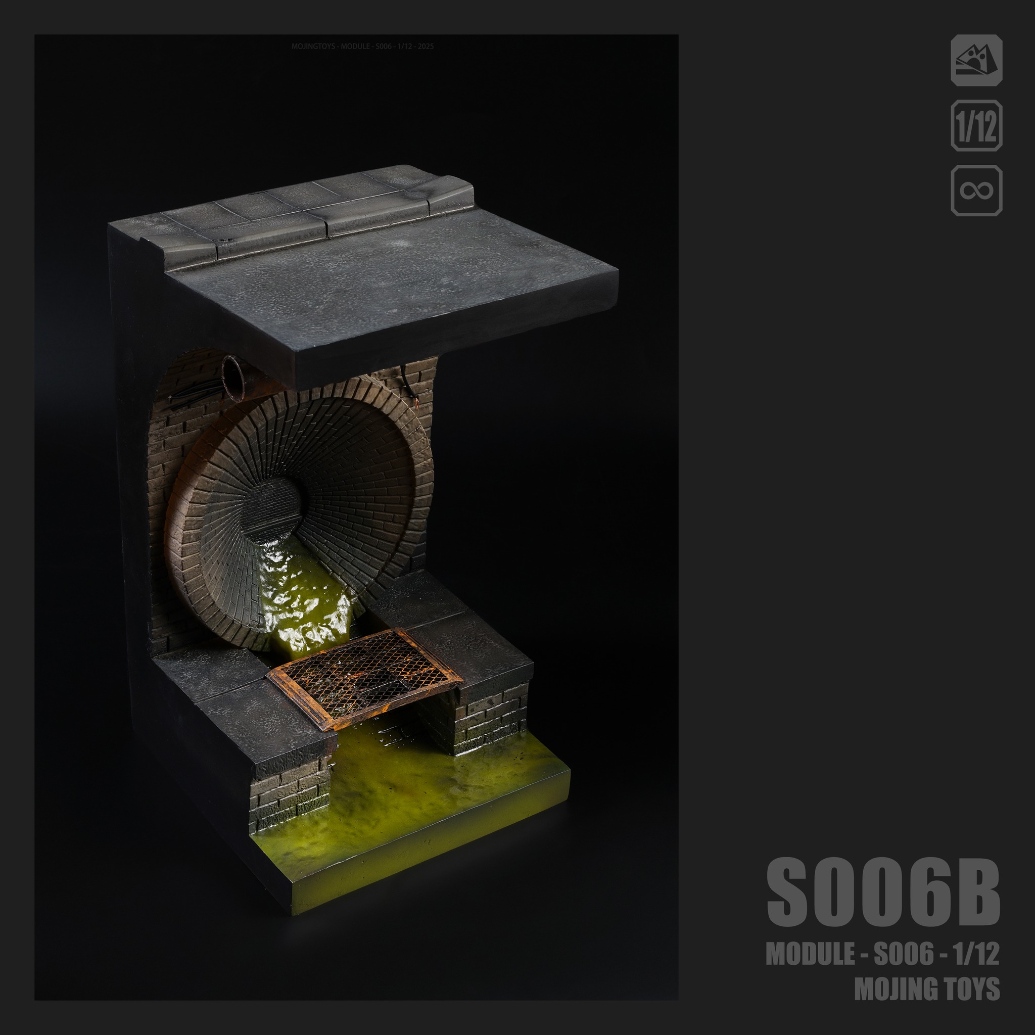 [สั่งจอง]mOjingToys 1/12 : Module Series American Comic Sewer Scene Taupe