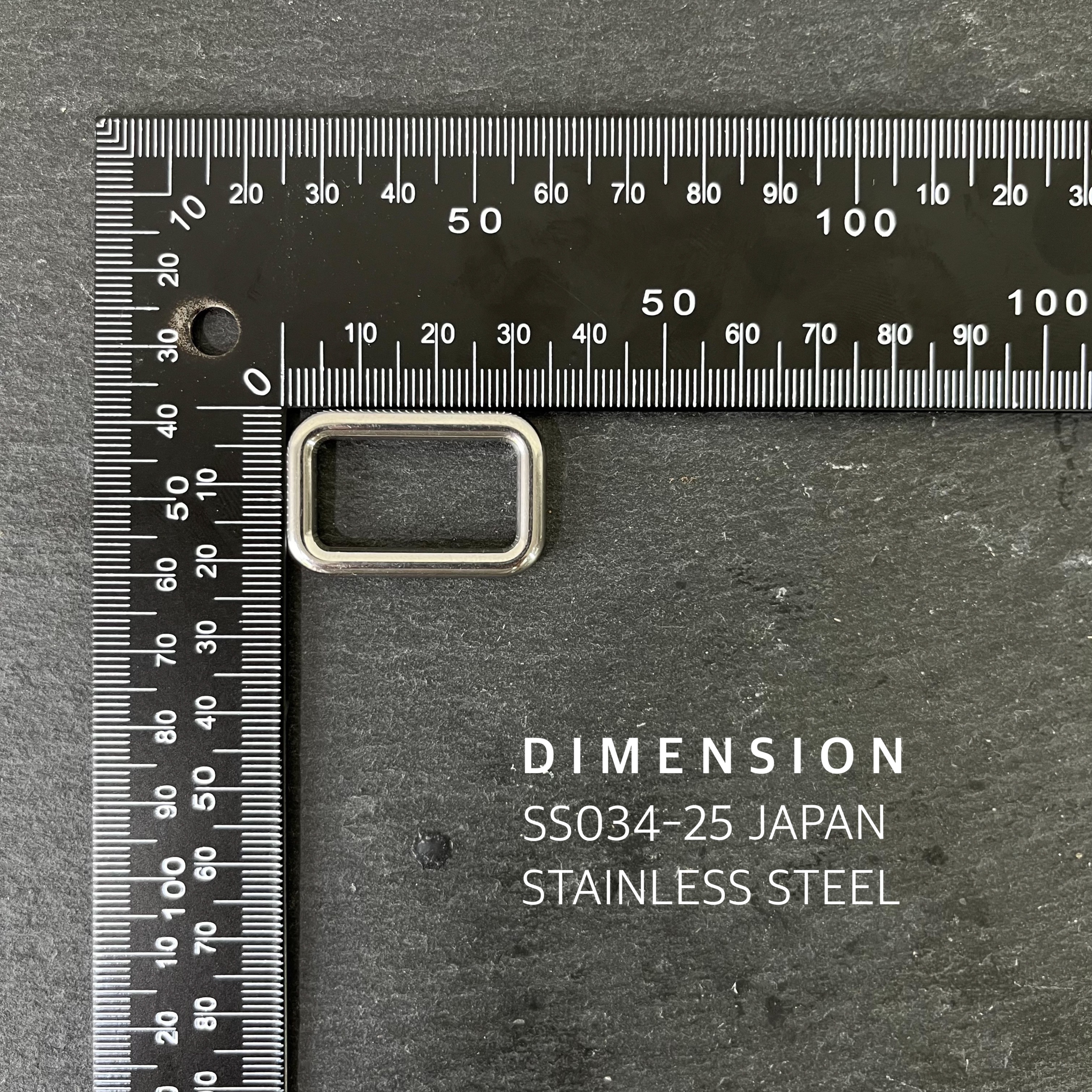 SS034 JAPAN ห่วงสี่เหลี่ยมเนื้อ สเตนเลส ไม่มีรอยต่อ อะไหล่ทองเหลืองแท้ อุปกรณ์งานหนัง **ราคาต่อชิ้น**