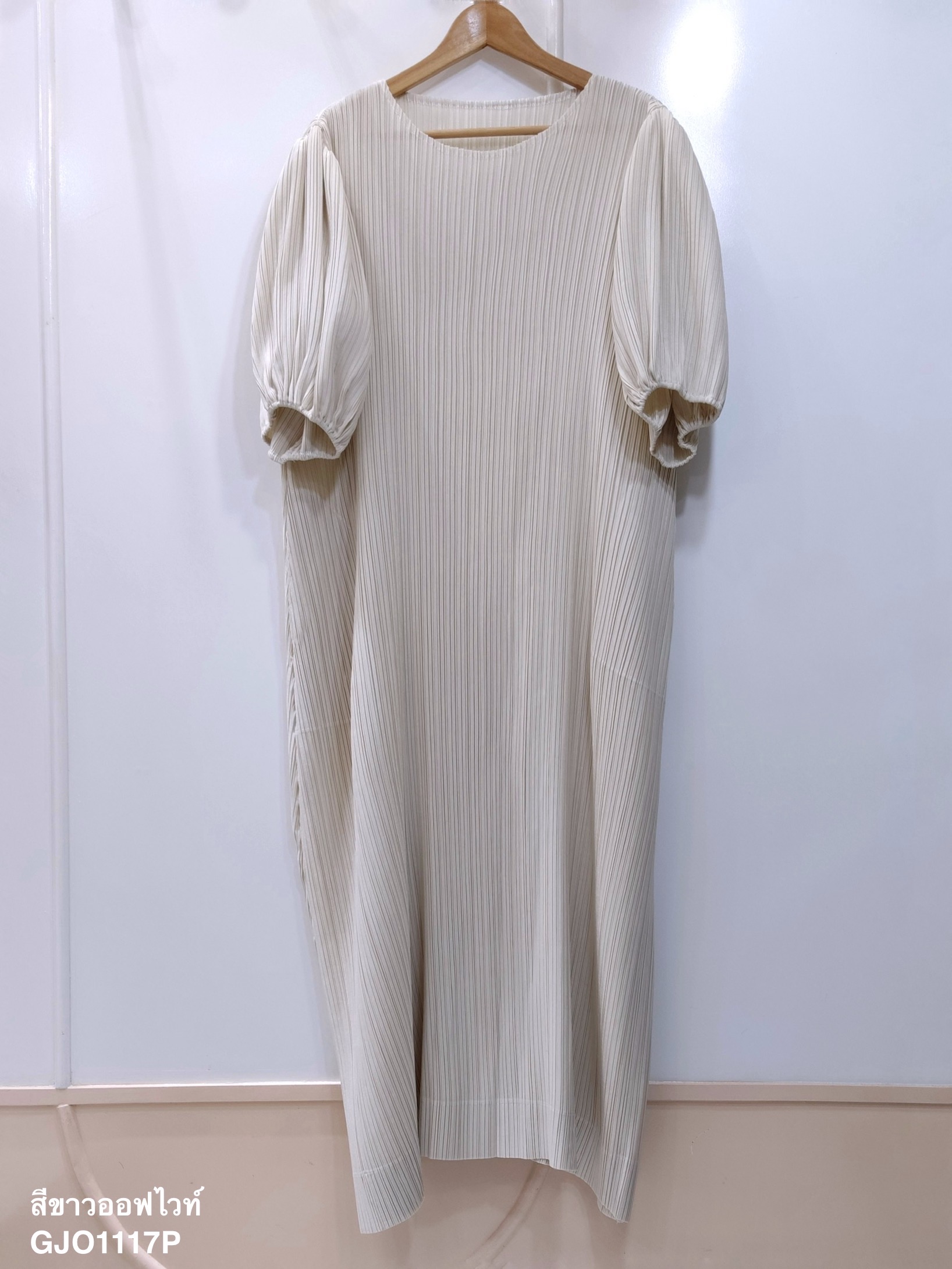 ปรับราคาลง20%!! อกถึง 60 นิ้ว 2MUAY รุ่น GJO1117P เดรสพลีทคุณภาพ BABY DOLL SLEEVE PLEATED DRESS 8 สี FREE SIZE