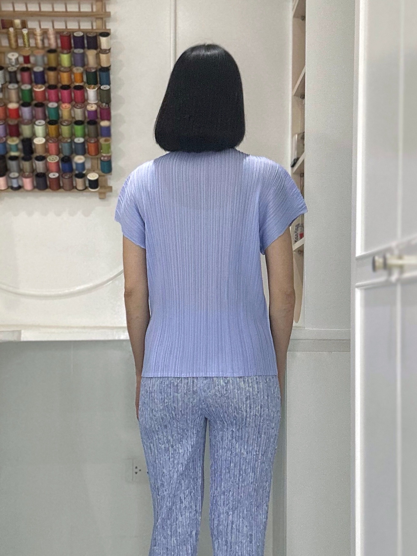 2MUAY รุ่น GJO1616 เสื้อพลีทคุณภาพ HIGH NECK SHORT SLEEVE PLEATED TOP 15 สี FREE SIZE