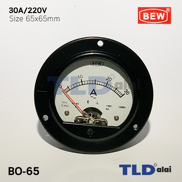 พาแนลมิเตอร์ แบบเข็ม ขนาด 30A ขนาด 65x65 mm. รุ่น BO-65 พร้อมอุปกรณ์ยึด Panel Meter ตัววัดความถี่ไฟฟ้า (Analog Frequency Panel Meter)