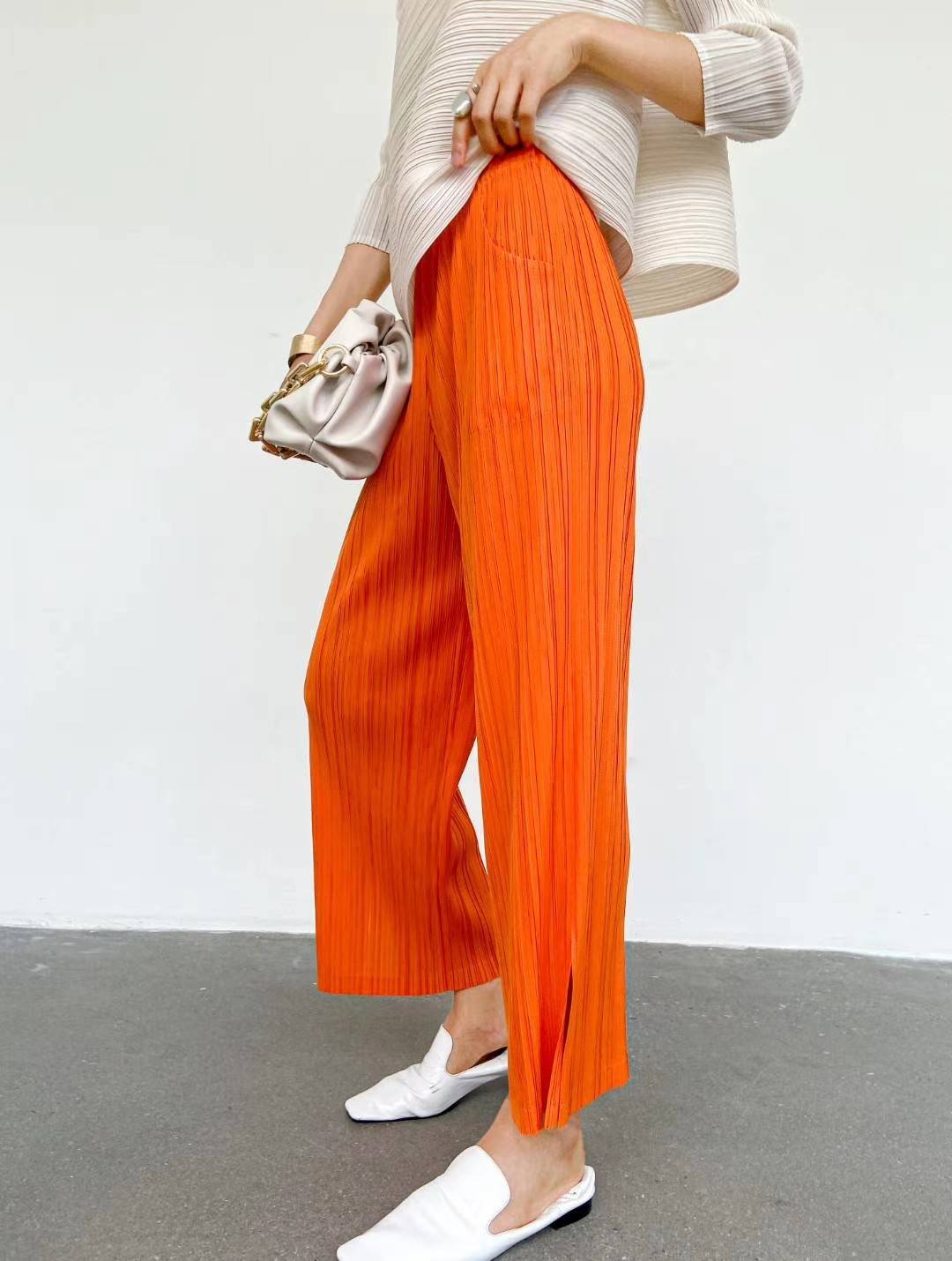 ยาว 35นิ้ว!! 2MUAY BASIC รุ่น GJO7171 กางผู้หญิง กางเกงพลีทคุณภาพ STRAIGHT PLEATED PANTS 16สี FREE SIZE