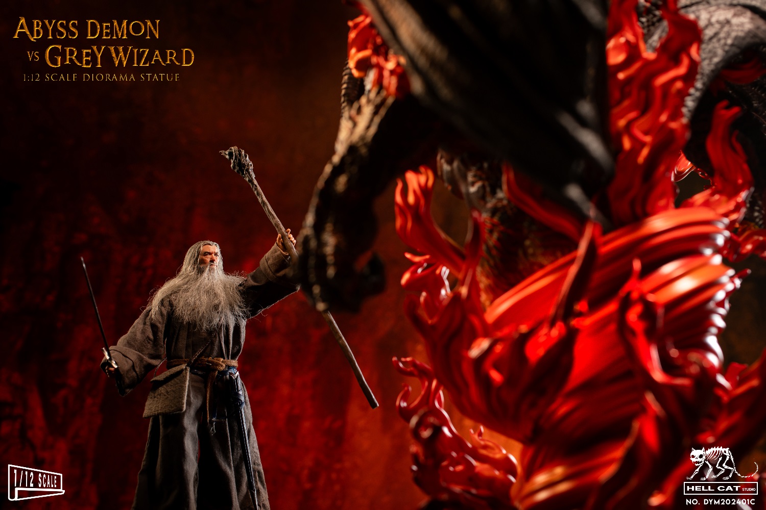 [สั่งจอง] Hell Cat New 1/12 : Grey Wizard vs Abyss Demon Diorama