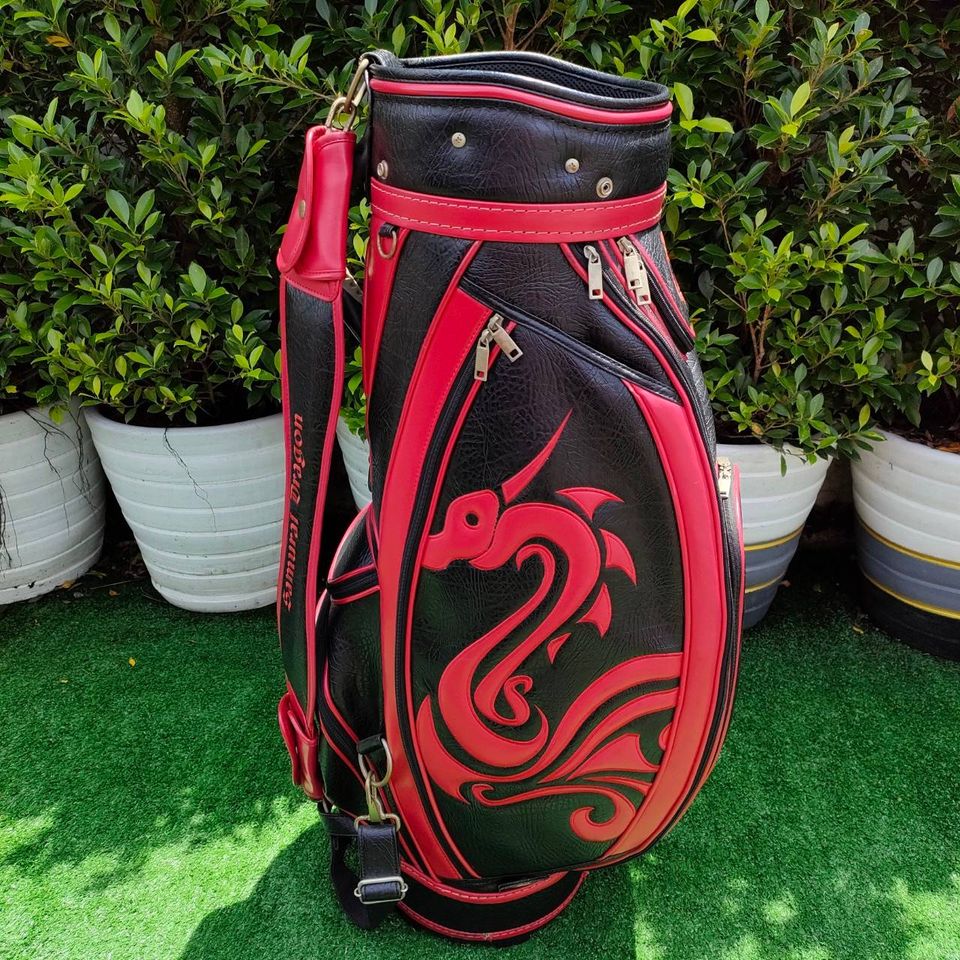 ถุงกอล์ฟ SAMURAI -DRAGON มือสอง ของแท้ ถุง Tour 9 นิ้ว ใบกำลังดีไม่เทอะทะ ลายสวยมาก