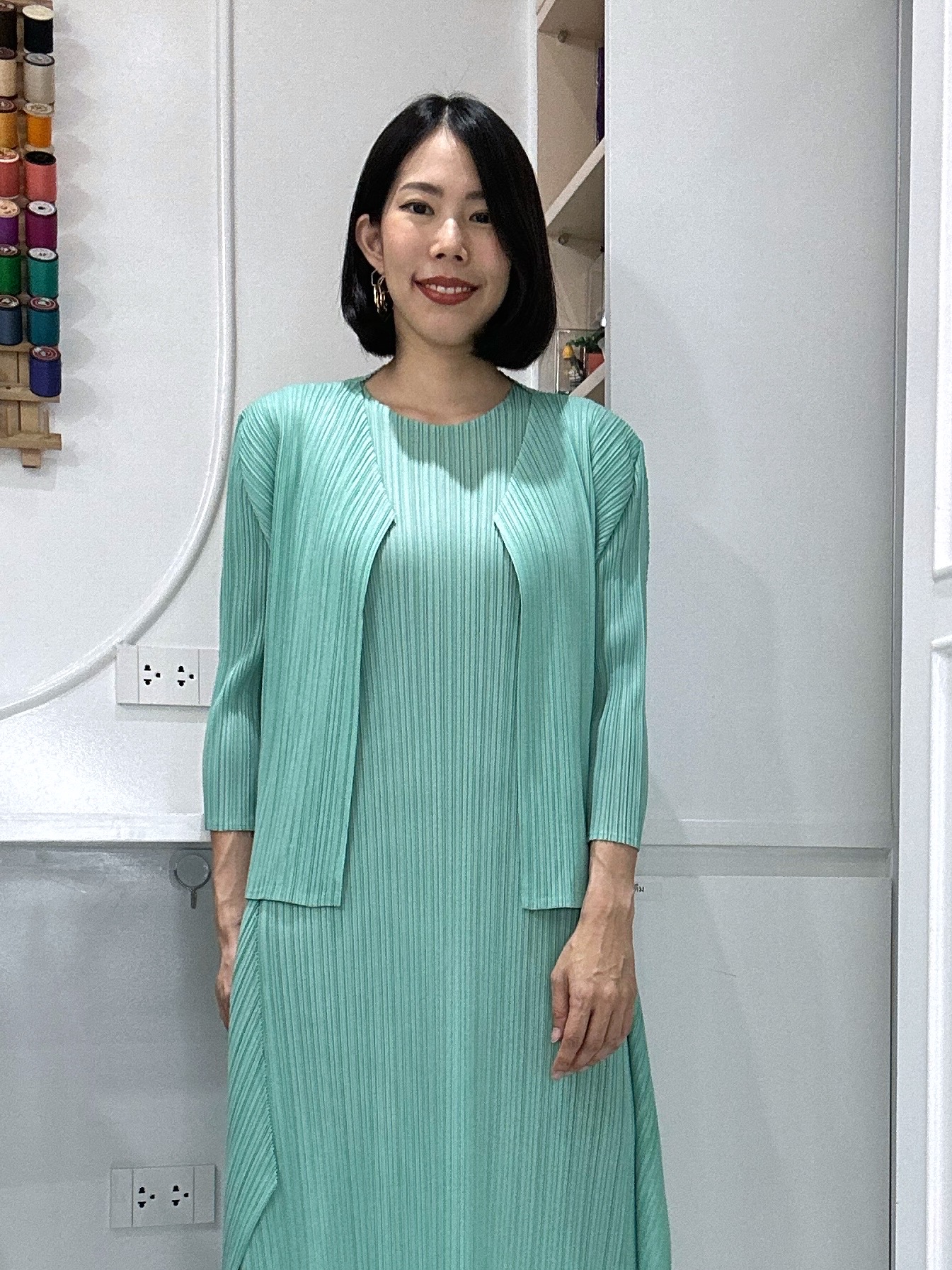 ปรับราคาลง! 2MUAY รุ่น GJO5193-9 เสื้อคลุมพลีทคุณภาพ V NECK OPEN FRONT PLEATED CARDIGAN 5 สี FREE SIZE