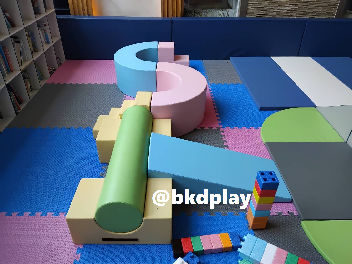ชุดตัวSสูง45ซม. ทางเดินฝึกการทรงตัว-พัฒนาการนุ่มนิ่ม8ชิ้น ทางเดิน pvc, ตัวS เบาะนุ่มนิ่ม หนัง soft play, indoor playground เครื่องเล่นสนามในร่ม kidzone มุมเด็ก