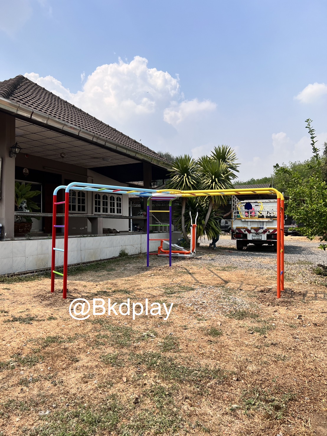 เครื่องเล่นสนามกลางแจ้ง เครื่องเล่นเหล็ก ปีนป่ายเด็ก บาร์ไต่ 3 ทาง Outdoor Playground, ราคาโรงงาน เพิ่มความสูง, ออกกำลังกายเด็ก