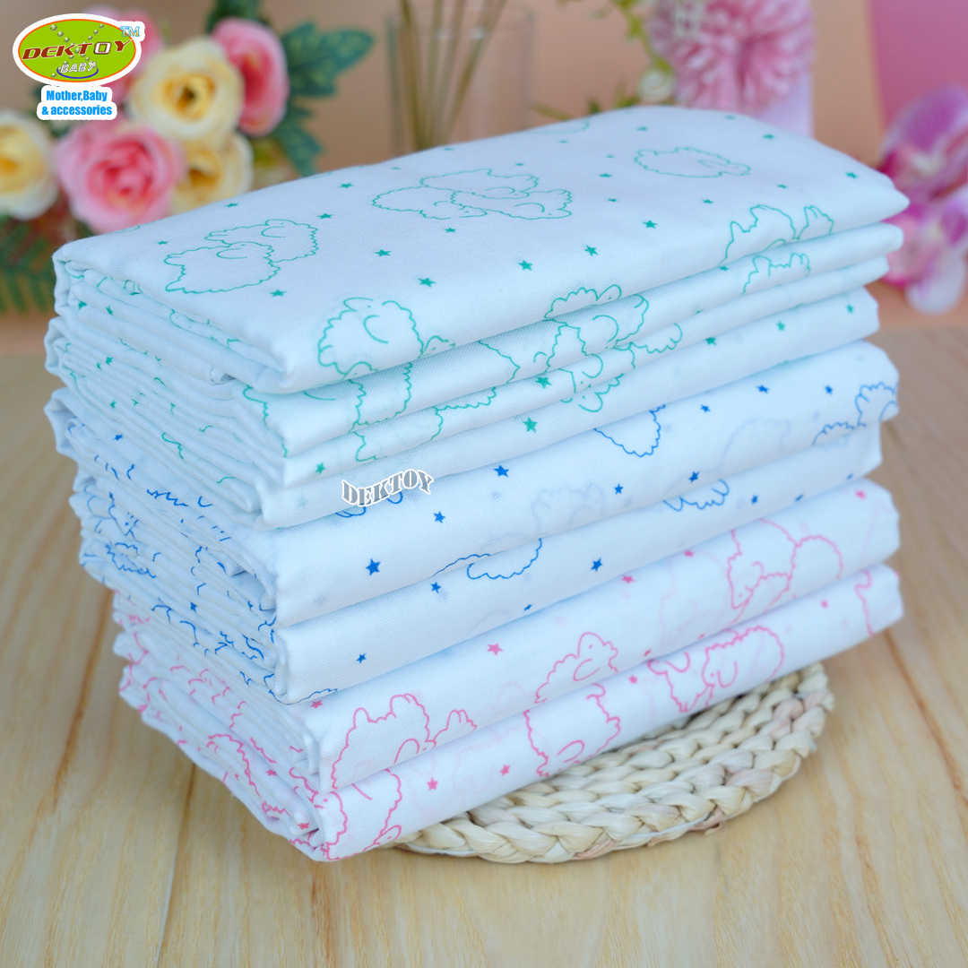 Gold Baby ผ้าอ้อมสาลู 2 ชั้นเกรดA ลายแกะ 12 ผืน