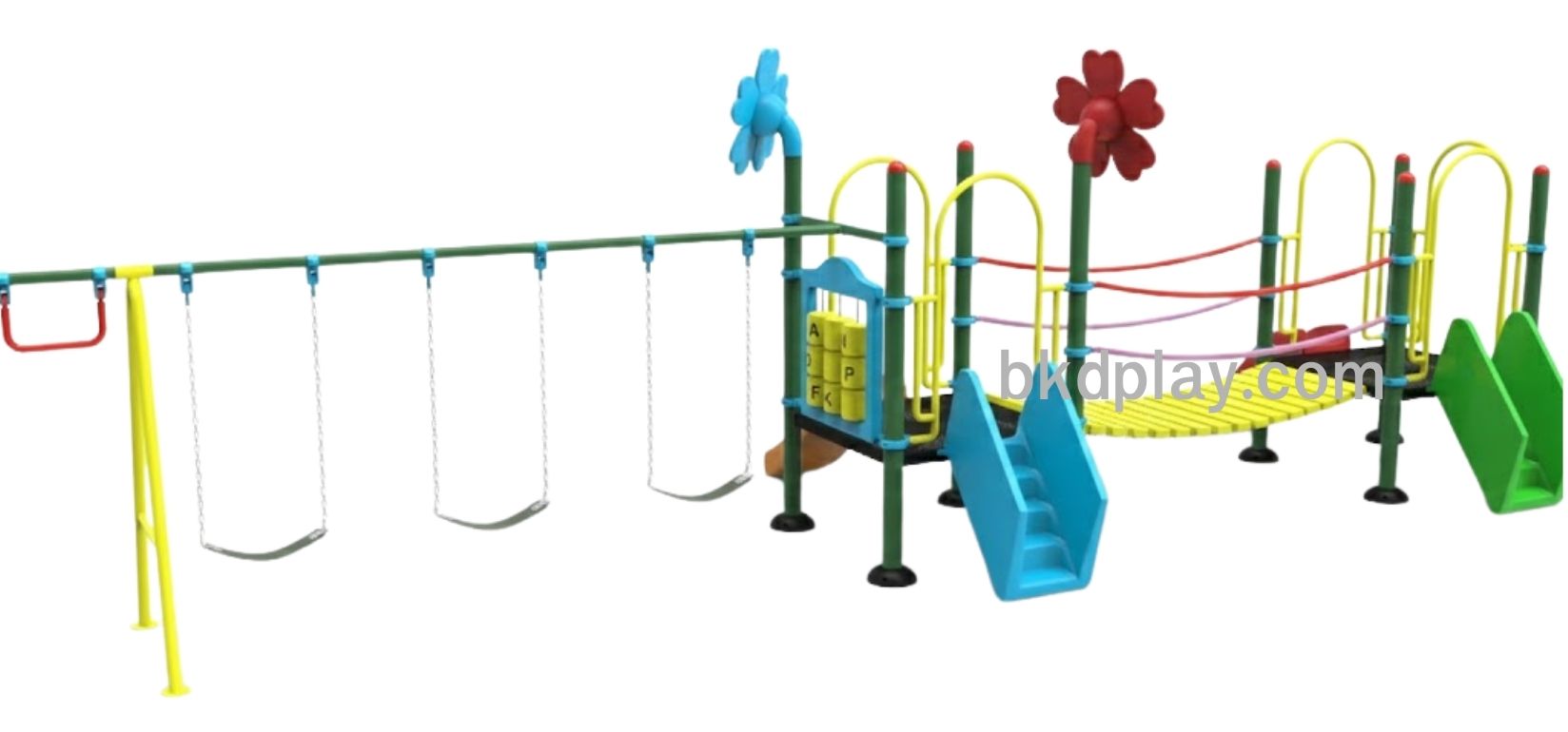 ชุดหอสะพานแขวนชิงช้ายางสไลด์ 70, เครื่องเล่นสนามกลางแจ้ง , เครื่องเล่นสนามแบบเหล็ก,ชิงช้า,สไลเดอร์,OutdoorPlayground, ราคาโรงงาน สินค้าสั่งผลิต 10-20 วัน