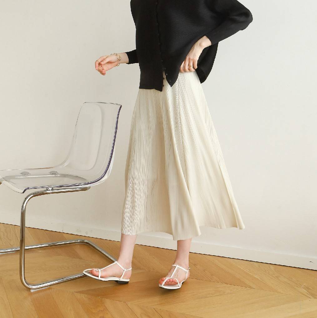 ยาว 31นิ้ว! 2MUAY รุ่น GJO8130 กระโปรงอัดพลีทงานคุณภาพ FLARED PLEATED SKIRT 20สี FREE SIZE