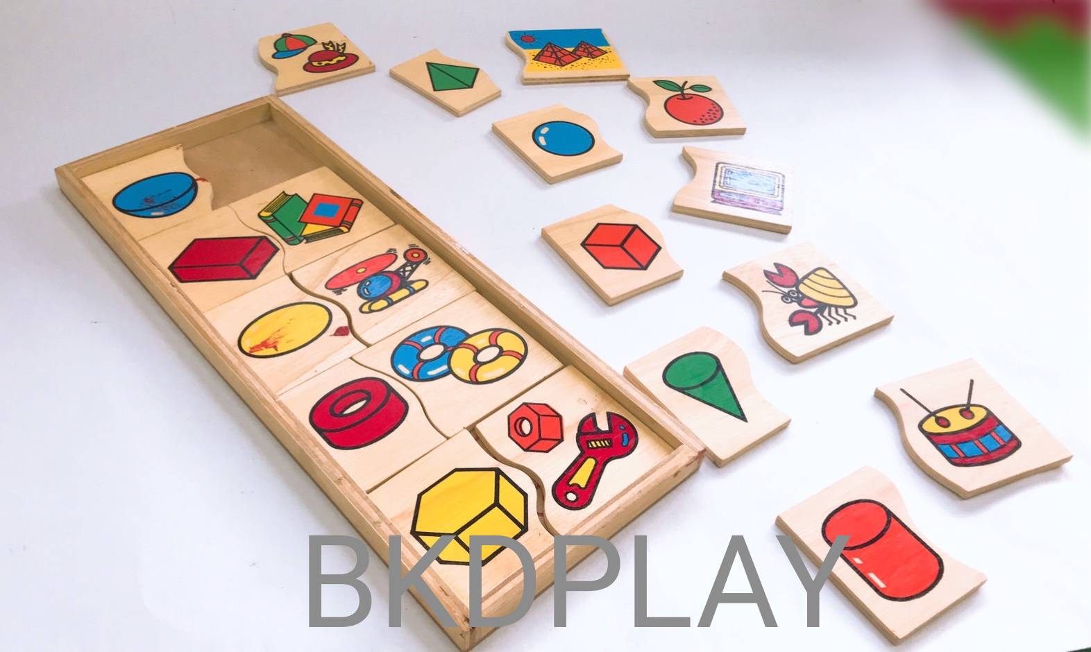 เกมจับคู่ภาพกับรูปทรง , ของเล่นไม้, ของเล่นเสริมพัฒนาการ, ของเล่นเด็กอนุบาล, สื่อการสอนเด็กอนุบาล