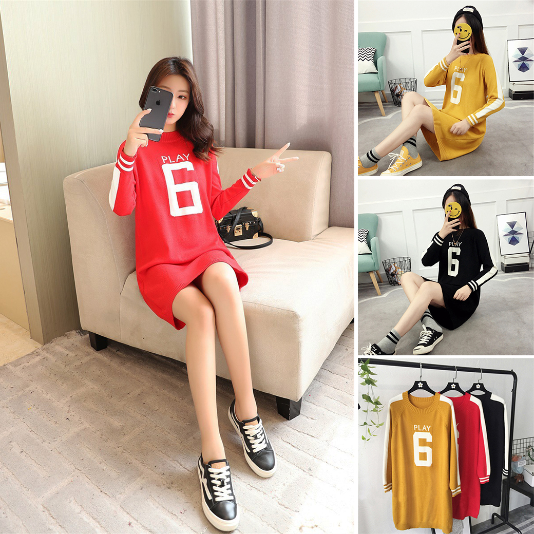 เสื้อสเวตเตอร์ เสื้อสเวตเตอร์ไหมพรมหญิง เดรสกันหนาว ผ้าหนานุ่ม ไม่คัน (มี 3 สี)