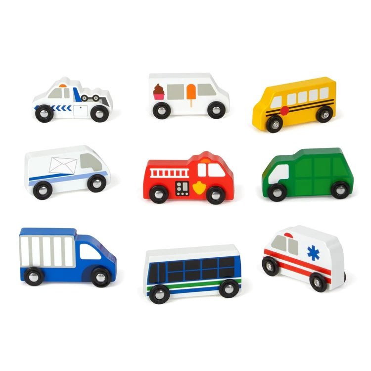 ชุดรถของเมือง Utility Vehicles รถของเล่น Melissa & Doug Wooden Town Vehicles รุ่น 3170 ของเล่นเสริมพัฒนาการเด็ก