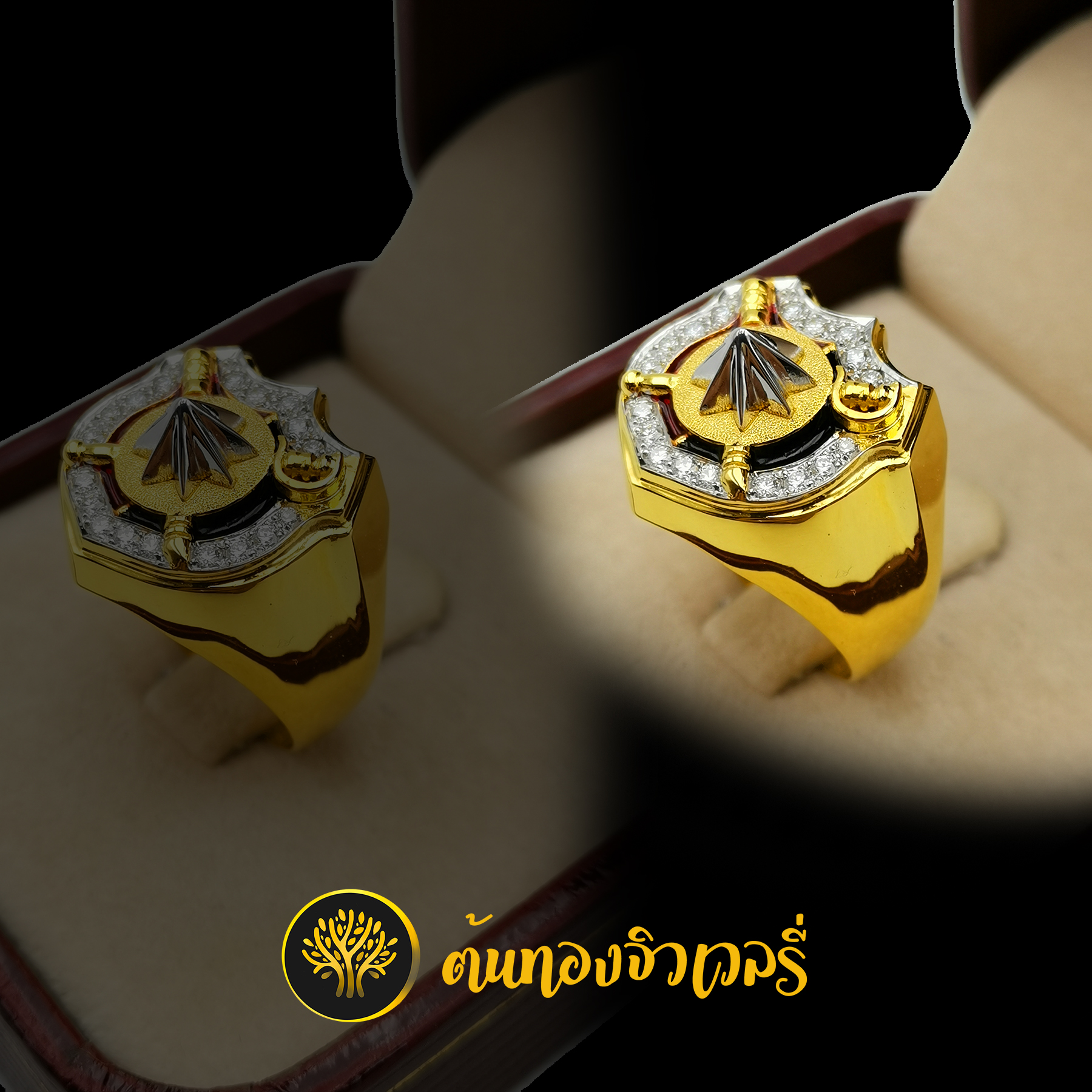 แหวนตราตำรวจ ล้อมเพชร ลงยาล้อม สวยเข้ม สง่างามมากๆเลย