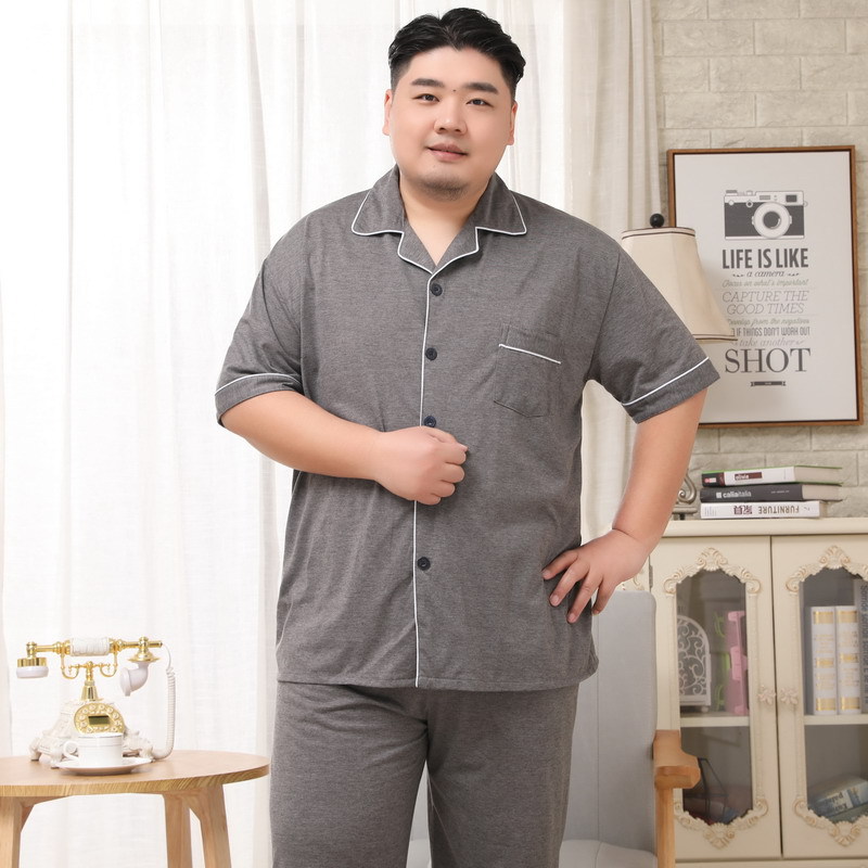 ชุดนอนผู้ชายไซส์ใหญ่ คอปก แขนสั้น ขายาว