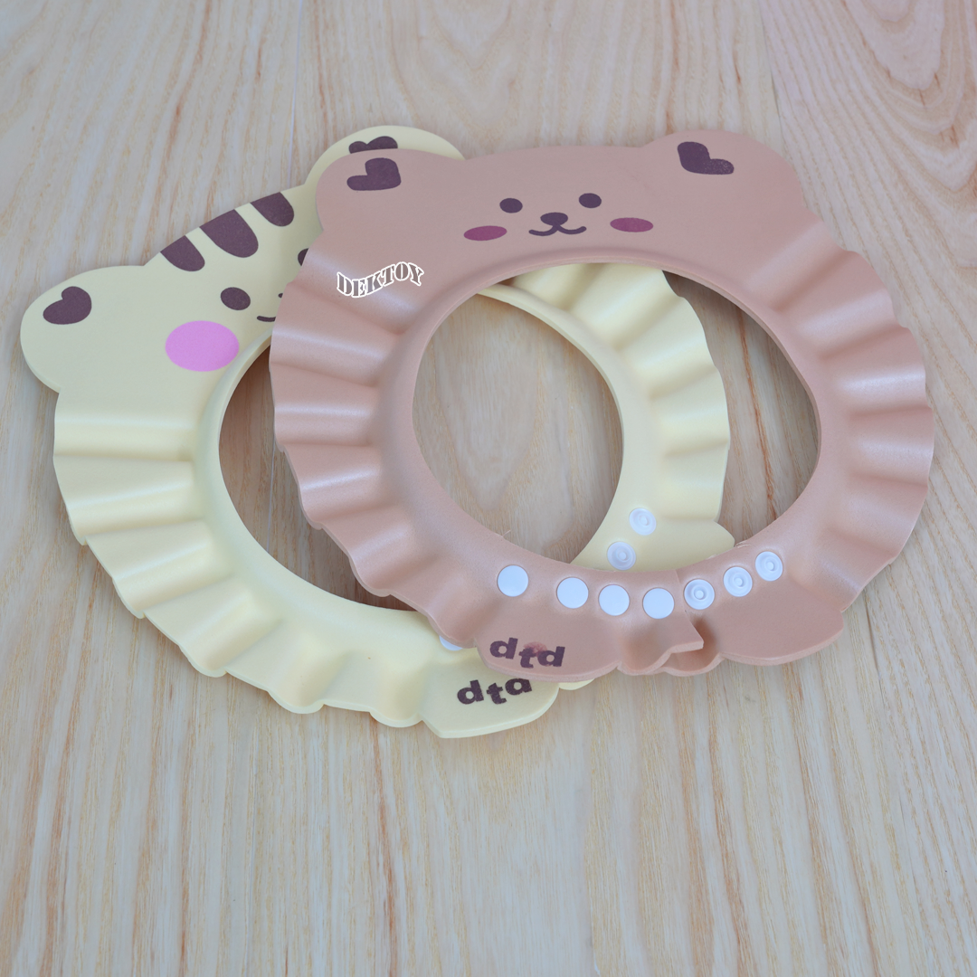 PAPABABY หมวกอาบน้ำเด็ก Shower Cap หมวกกันแชมพู รุ่นTCAT003 ใส่ตัดผมได้ หมวกกันน้ำเข้าตาเด็ก หมวกอาบน้ำเด็ก 6M+