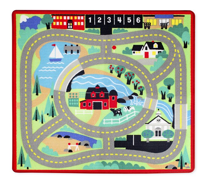แผ่นพรมเล่นเมือง Melissa & Doug Round the Town Road Rug รุ่น 9400 องเล่นเสริมพัฒนาการเด็ก
