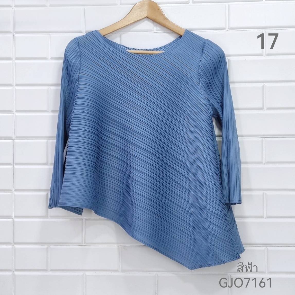 อก 38 นิ้ว 2MUAY รุ่น GJO7161 เสื้อพลีทงานคุณภาพ เสื้อผู้หญิง 13สี FREE SIZE HALF SLEEVE ASYMMETRIC PLEATED TOP