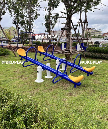 เครื่องเล่นสนาม กลางแจ้ง เหล็ก,คานกระดก 4 ที่นั่ง ปรับใหม่ตามมาตรฐาน มอก. Outdoor Playground, ราคาโรงงาน สินค้าสั่งผลิต 10-20 วัน