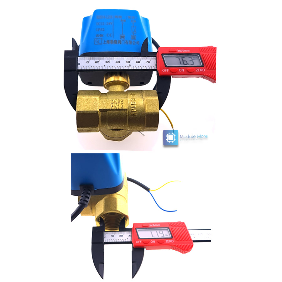 Motorized ball valve 12-24v DN25 three-way two-wire normally closed