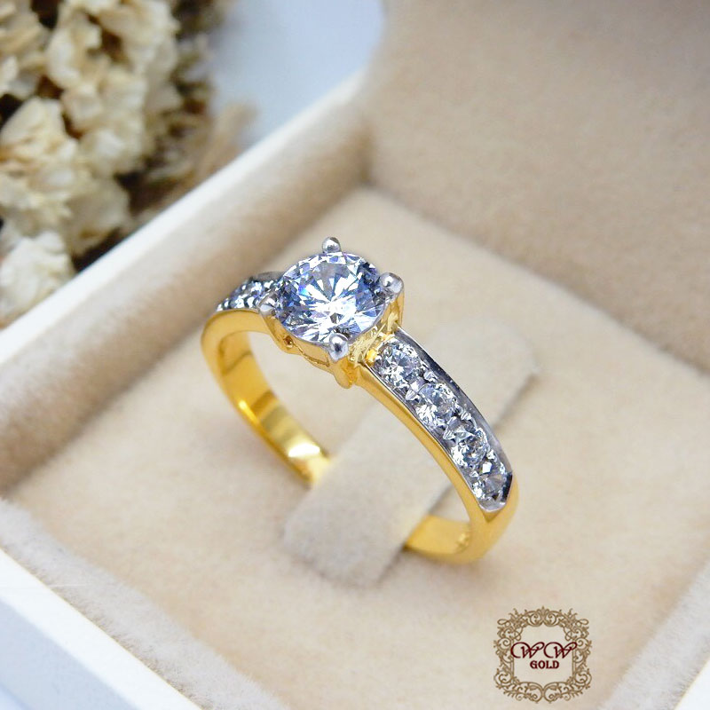 แหวนคู่แต่งงาน (เพชรสวิส cz เกรดพรีเมียม)