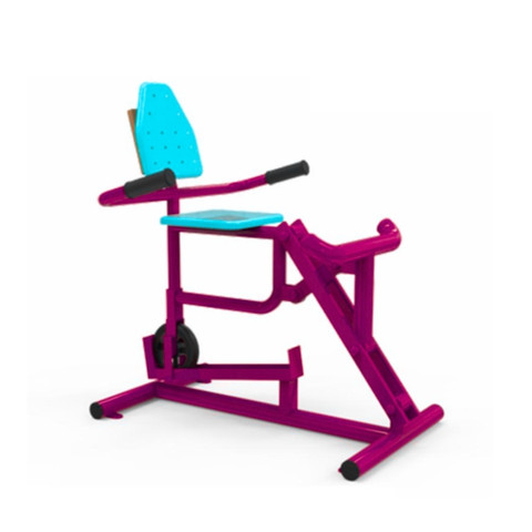 เครื่องออกกำลังกายกลางแจ้งผู้ใหญ่,บริหารขา-ลดหน้าท้อง (แบบถีบล้อยาง), ลานกีฬาอเนกประสงค์ ,สวนสาธารณะ ,เทศบาล ,หมู่บ้าน ,ผลิตในไทย ,สั่งทำตามสีที่ต้องการได้ ขนาด 60x100x100 ซม.