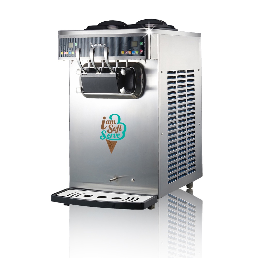 เครื่องทำไอศกรีมซอฟท์เสิร์ฟ Softserve รุ่น ISC-230 เครื่อง 3 หัวจ่ายประสิทธิภาพสูง แยกการทำงานสองฝั่ง