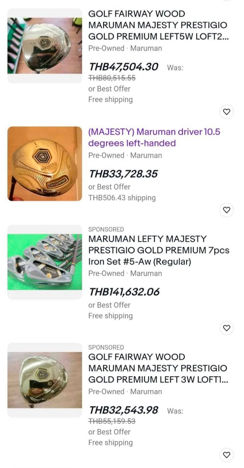 MARUMAN DRIVER 1W Golf MAJESTY Prestigio Gold Premium พิเศษ สำหรับ ท่านที่ถนัด " มือซ้าย " หายากมาก