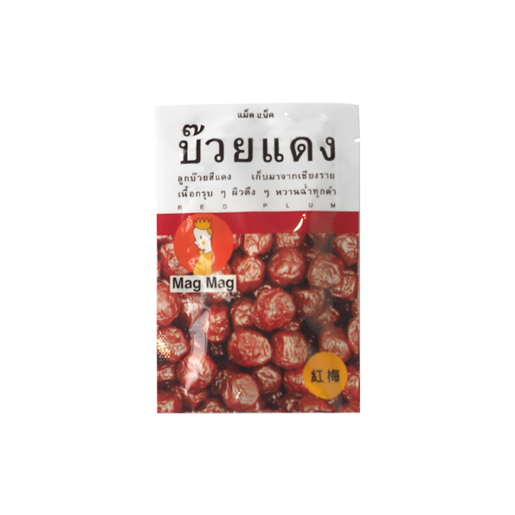 EXP 13/02/2026 Mag Mag บ๊วยแดง แช่อิ่ม อมเปรี้ยวอมหวาน ขนาด 15 g.