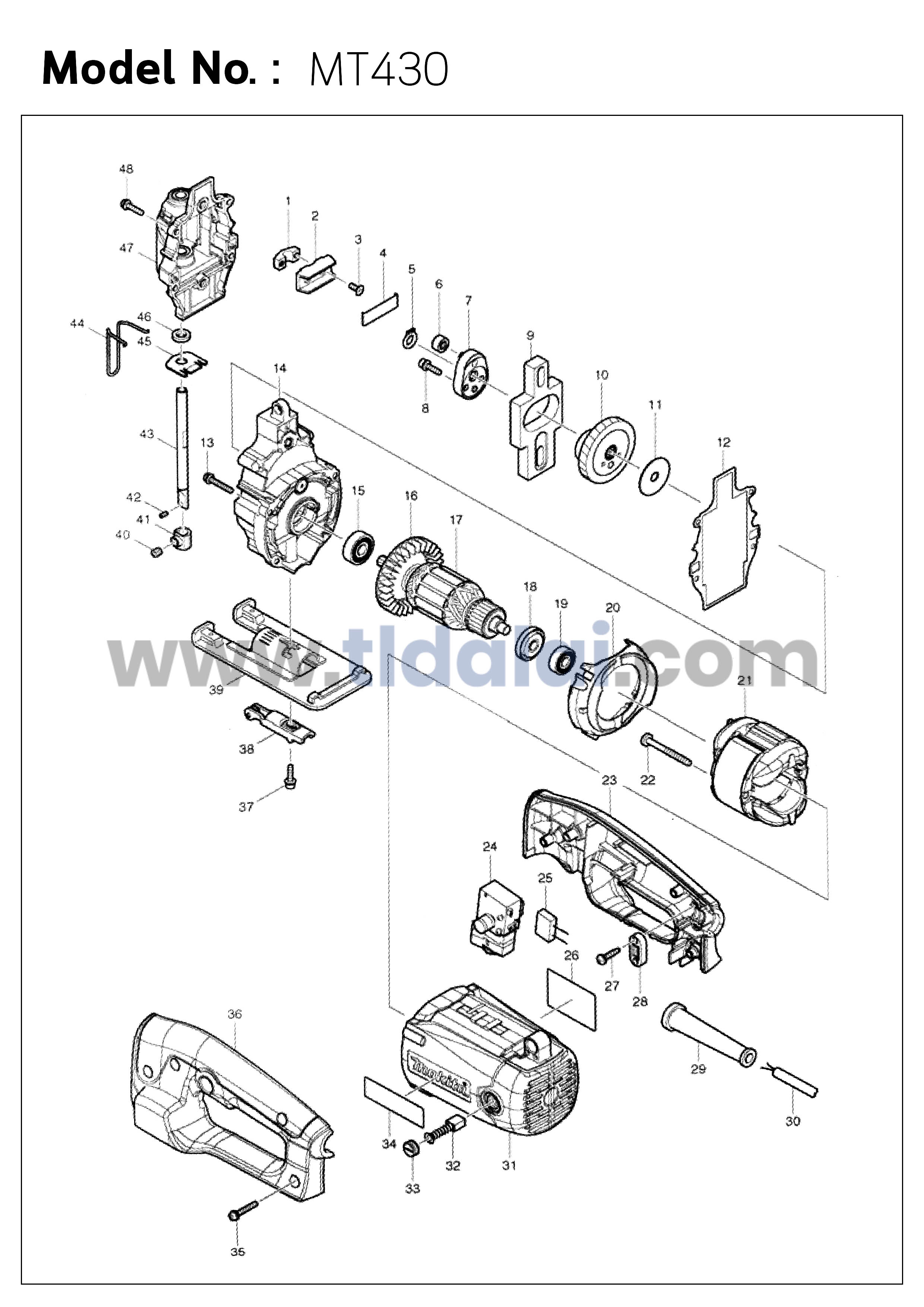 แกนชัก (แท้) เลื่อยจิ๊กซอว์ Makita มากีต้า รุ่น M4302B, M4302 - Maktec มาคเทค รุ่น MT430 (168514-6) (อะไหล่แท้100%) SLIDER