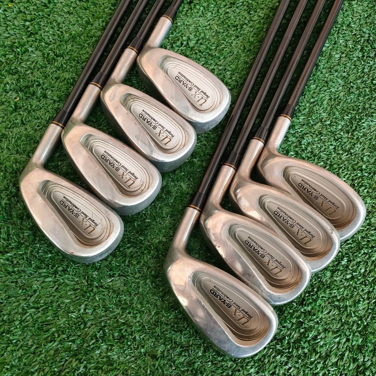 ชุดเหล็ก S-YARD U-X มีเหล็ก 5-9 เเละ PW SW ก้าน UX-YARD FLEX R1 เหล็กสุดพรีเมี่ยมจากญี่ปุ่น ปัจจุบันหายากมากๆ ตีดีและตีไกลกว่าปกติ 1 เบอร์ สภาพสวยสมบูรณ์ เดิมๆเลยครับ