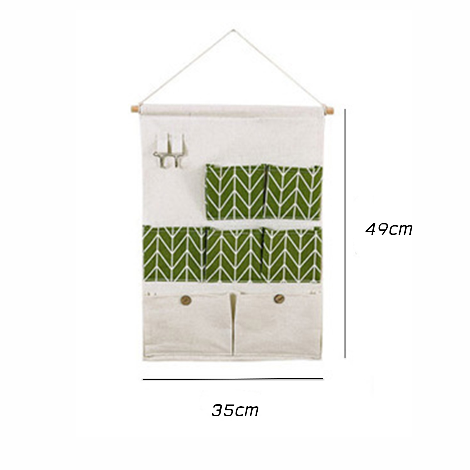 กระเป๋าช่องเก็บของ แขวนผนัง ผ้าลินิน มีหลายสีให้เลือก แบ่งช่อง จัดระเรียบ ดีไซน์น่ารัก สีสันสวยงาม