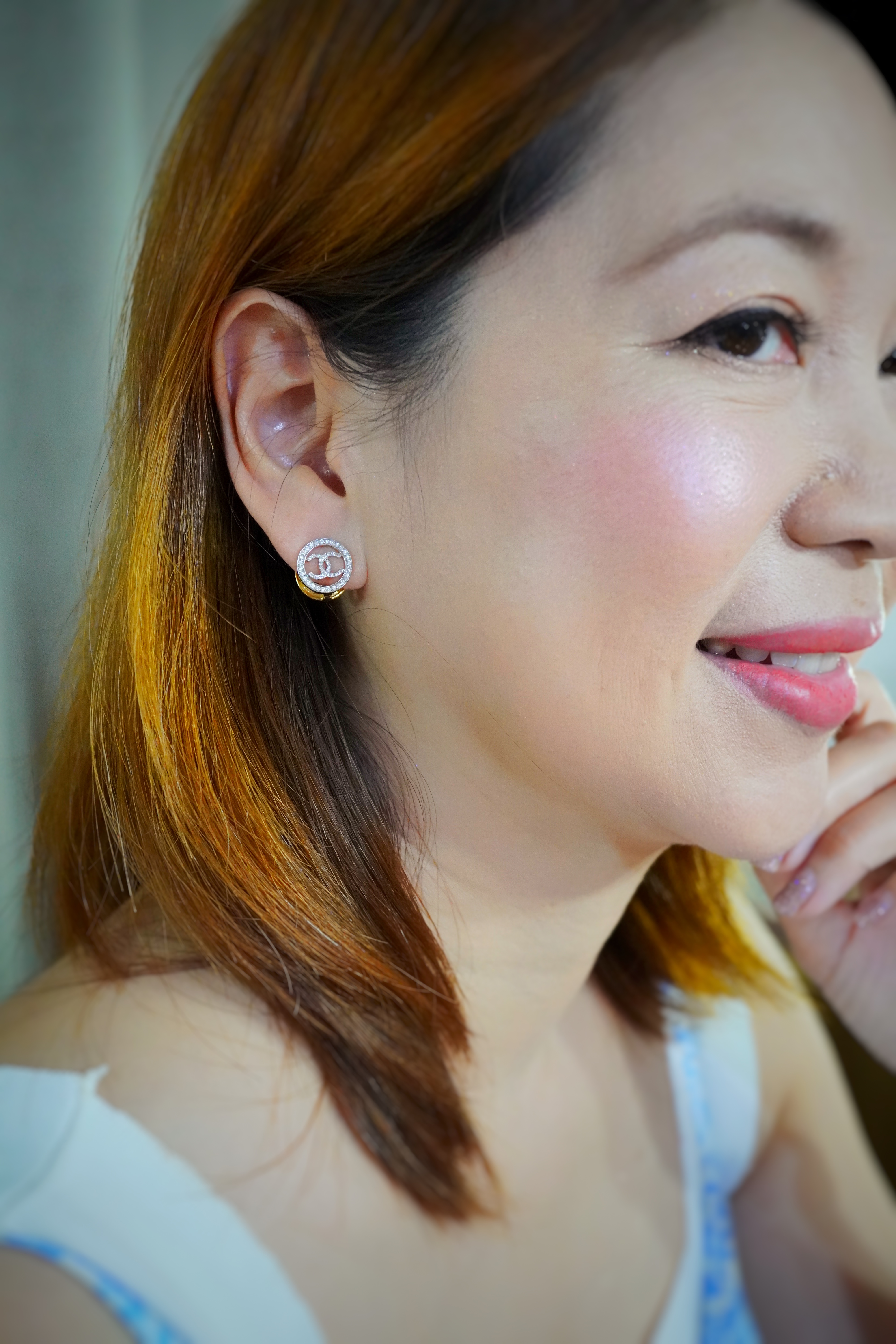 CC back and front earring