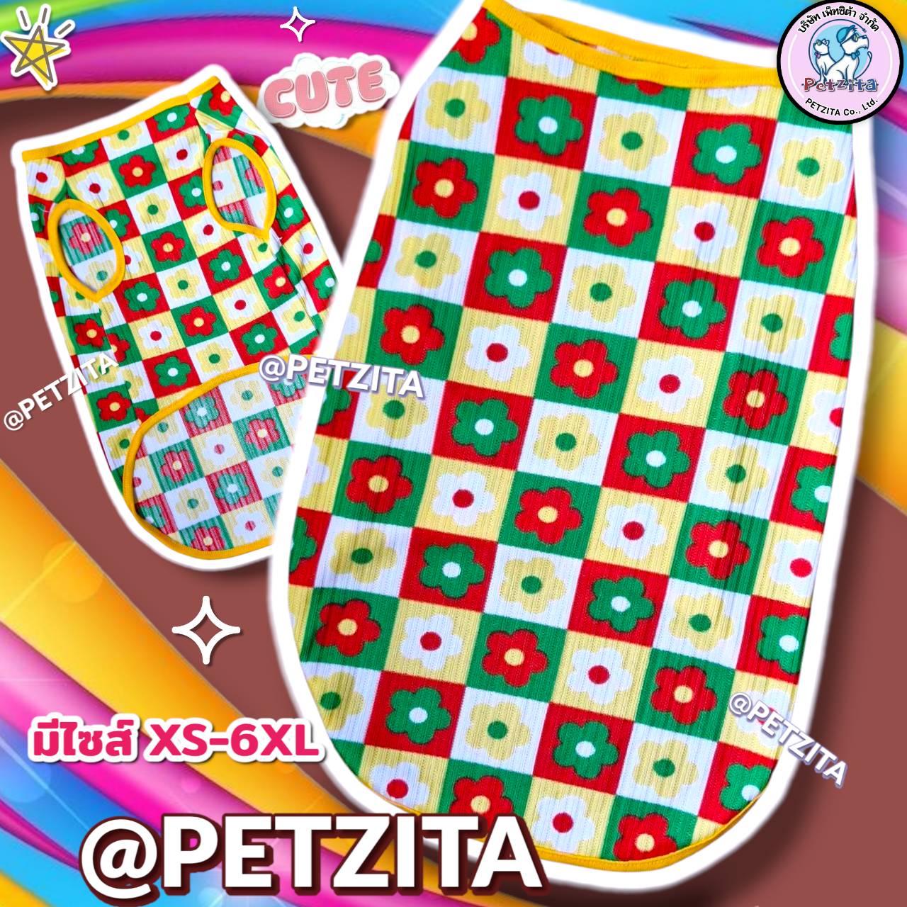 🇹🇭พร้อมส่ง🇹🇭 ไซส์ XS-6XL ใหญ่ 🌈🙂☺️ เสื้อแขนกุดผ้าร่องใส่สบาย เสื้อสัตว์เลี้ยง แมว สุนัข หมาใหญ่ สุนัขพันธุ์ใหญ่ สำเนา สำเนา