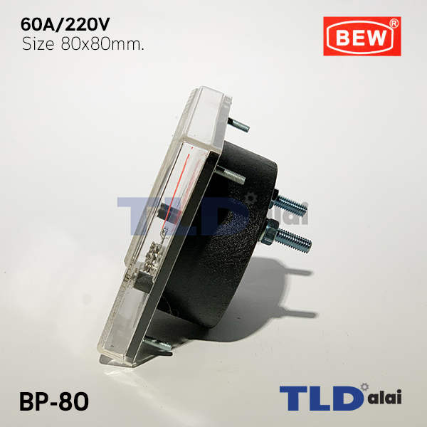 พาแนลมิเตอร์ แบบเข็ม ขนาด 60A ขนาด 80x80 mm. รุ่น BP-80 พร้อมอุปกรณ์ยึด Panel Meter ตัววัดความถี่ไฟฟ้า (Analog Frequency Panel Meter)