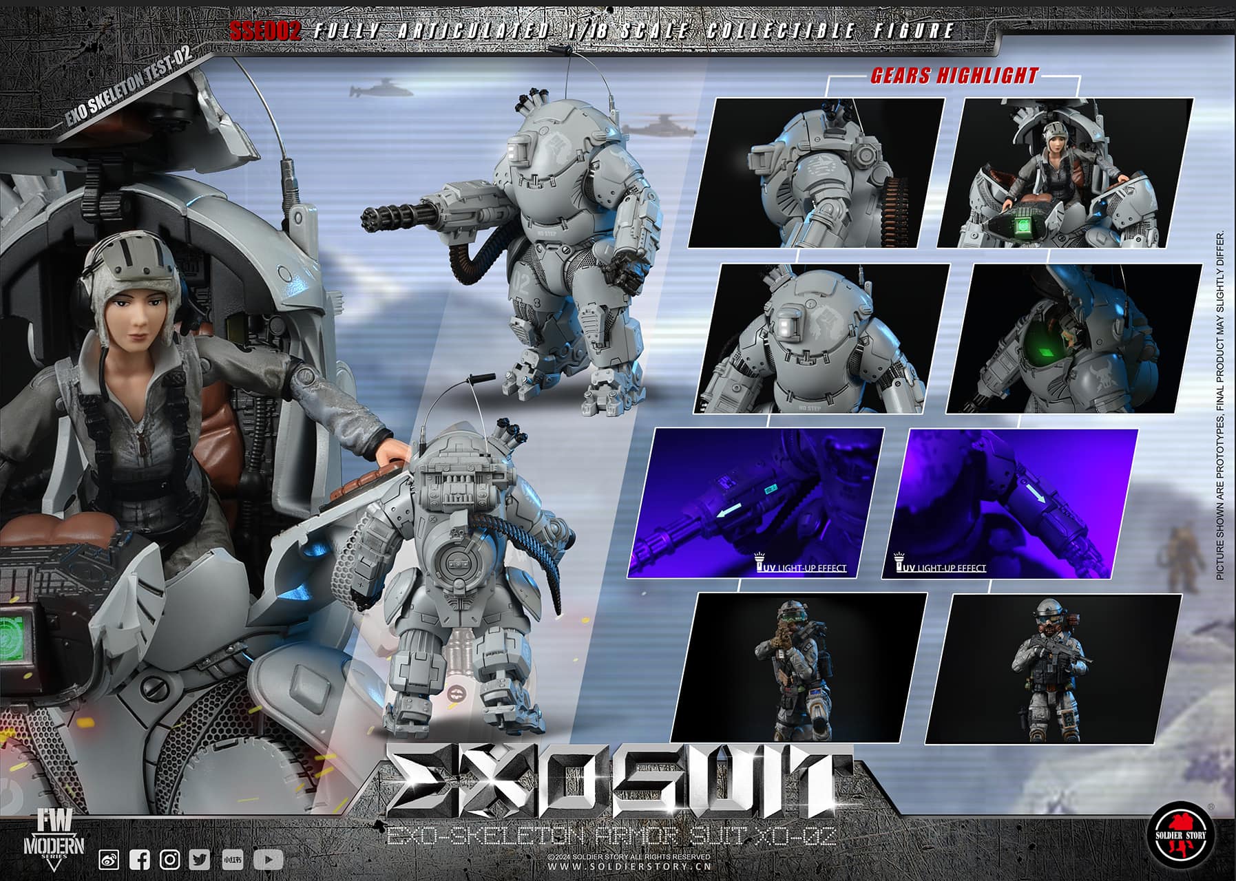 [พร้อมส่ง] SoldierStory SSE002 1/18 : EXO-Skeleton Armor Suit XO-02