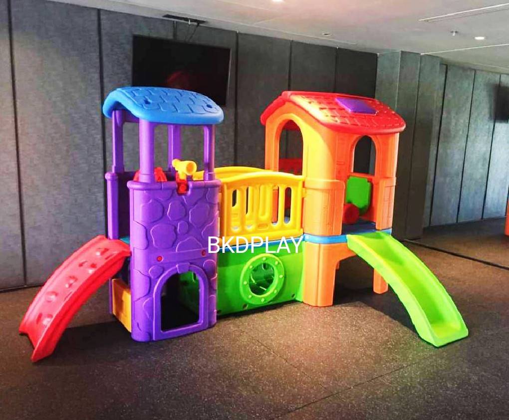 ส่งฟรี บ้านสไลเดอร์ปีนป่าย บ้านน้อย2ชั้น คละสี เลือกสีได้ ราคาต่อ1ชุด กระดานลื่นเด็ก เครื่องเล่นสนามกลางแจ้ง-ในร่ม พร้อมส่ง