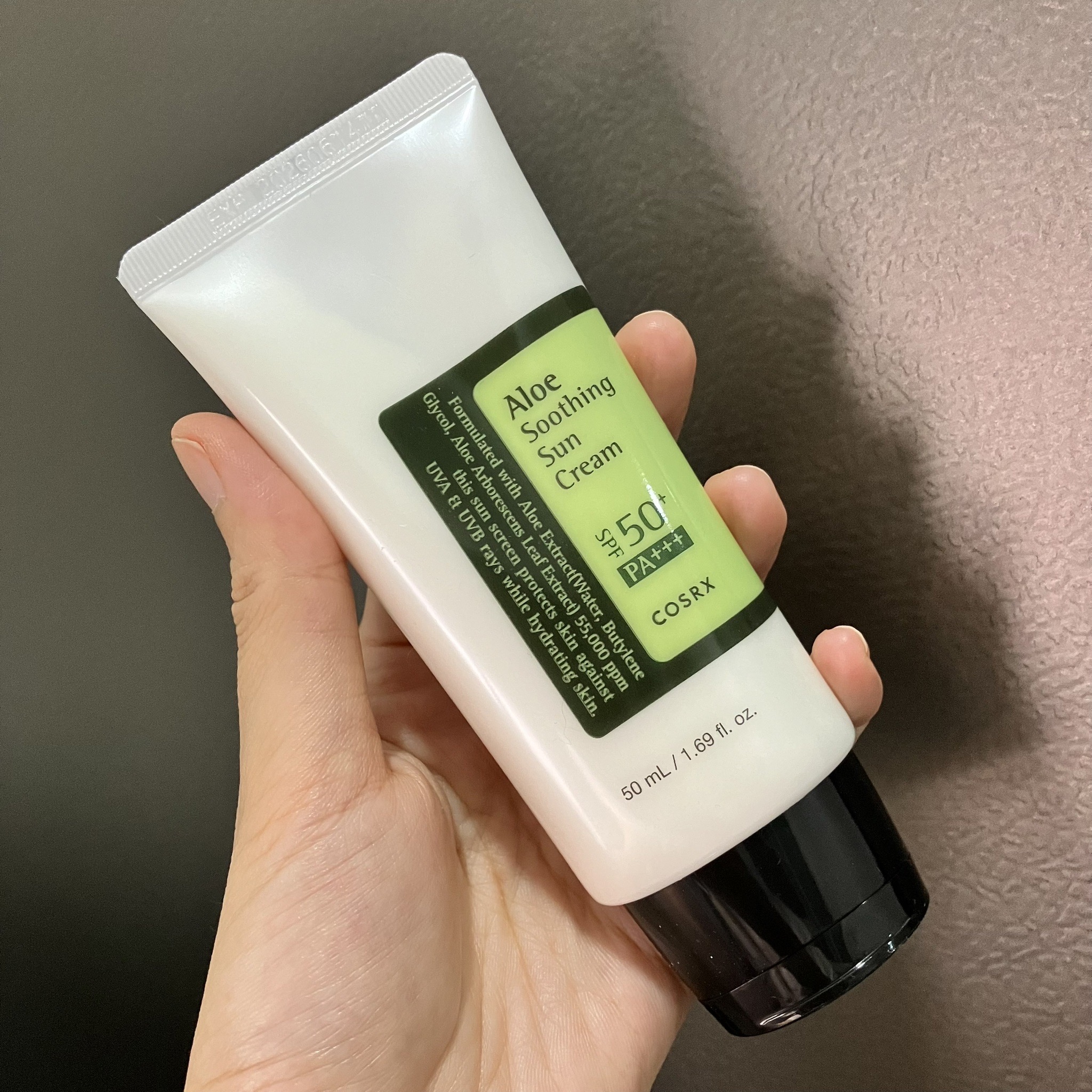 COSRX Aloe Soothing Sun Cream SPF50+/PA+++ 50ml ครีมกันแดดเนื้อสัมผัสบางเบา