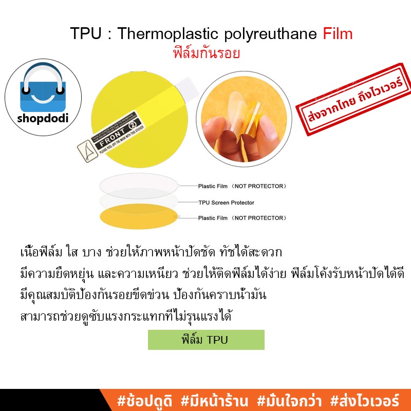 Shopdodi ฟิล์ม สำหรับ Garmin Vivomove Trend/ Vivomove Luxe/ Style/ Sport/ Vivomove HR/ Film ฟิล์มกันรอย