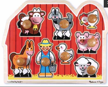 พัซเซิลแบบมีที่จับขนาดจัมโบ้ รุ่นฟาร์ม Large Farm Jumbo Knob รุ่น 3391 Melissa&Doug, ของเล่นเสริมพัฒนาการ, ของเล่น