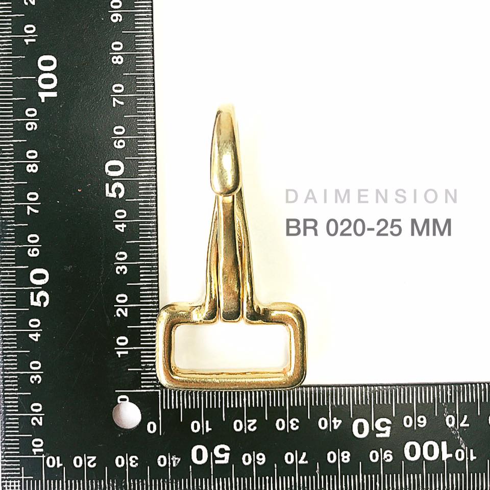 ฺBR020 ตะขอเกี่ยวกระเป๋า ห่วงสี่เหลี่ยม ทองเหลืองแท้ leatherbrass**ราคาต่อชิ้น**