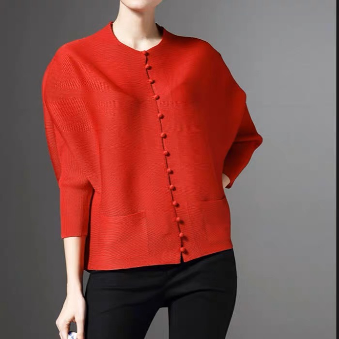 2MUAY BASIC รุ่น GJO2066 เสื้ออัดพลีทงานคุณภาพ BUTTON FRONT PLEATED TOP 17สี FREE SIZE