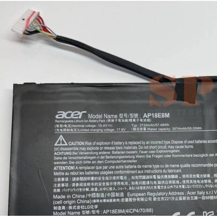 ACER Battery แบตเตอรี่ของแท้ ACER Aspire 7 A715-74G A715-51 AN515-54 AN515-55 AN515-43 Model: AP18E8M