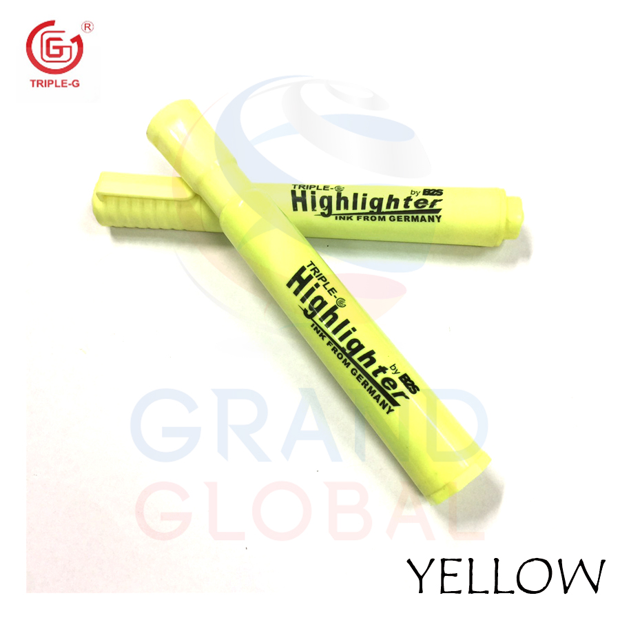 Triple-G ปากกา ไฮไลท์ ปากกา เน้นข้อความ หัวตัด 3 mm 4 สี สีสัน สดใส (Highlighter / Marker) 1 ชุด