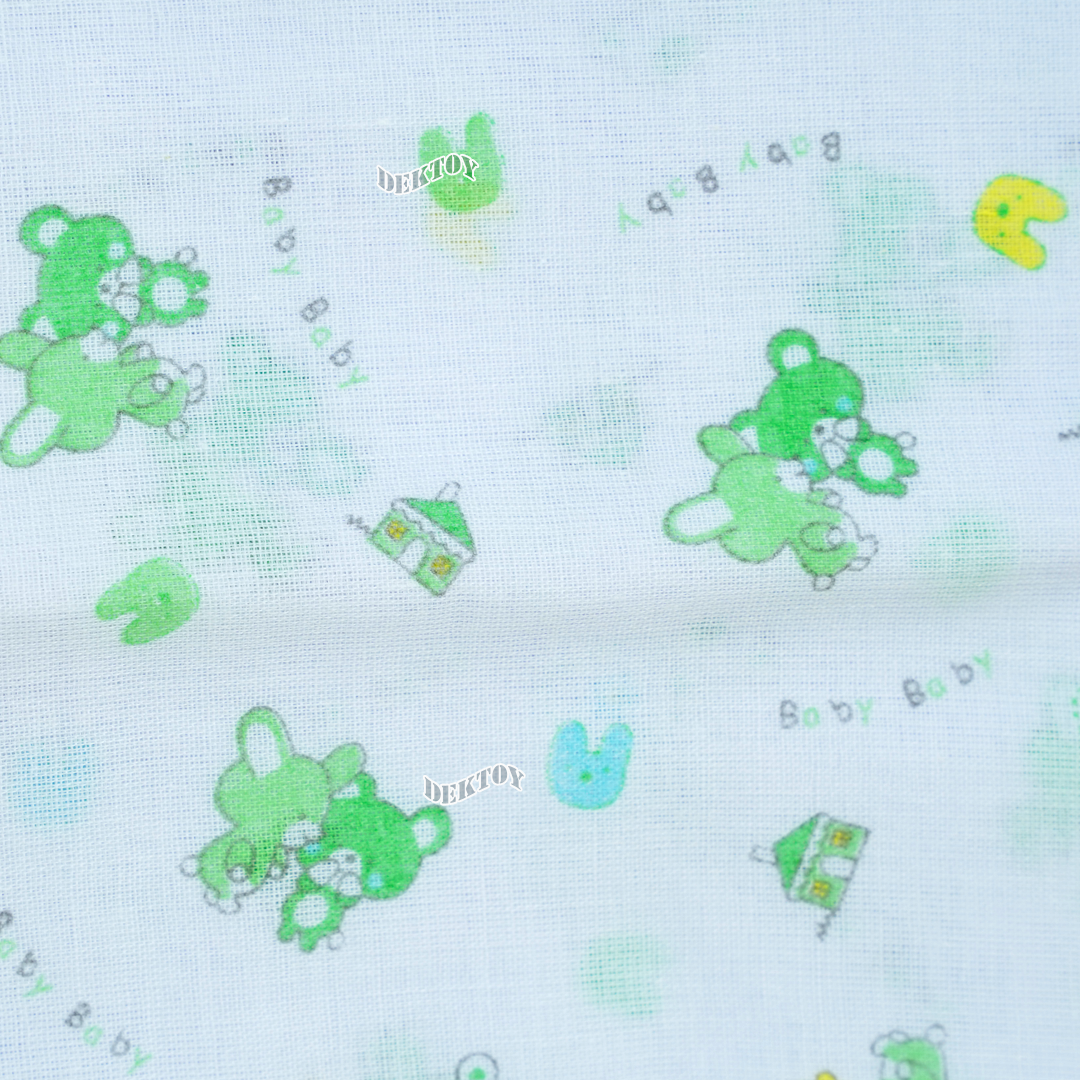 Happy ผ้าอ้อมสาลู2ชั้นเกรดB 27นิ้ว 12 ผืน คละุลาย